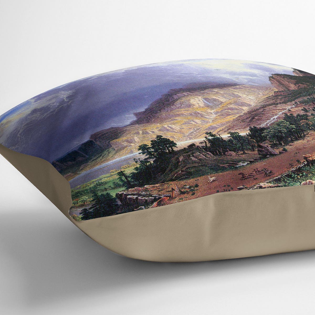Storm in the Rockies Mt. Rosalie by Bierstadt Cushion - Canvas Art Rocks - 2