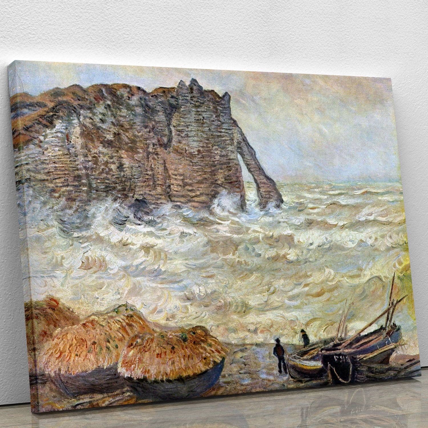 Stormy Sea La Porte d'Aval by Monet Canvas Print or Poster
