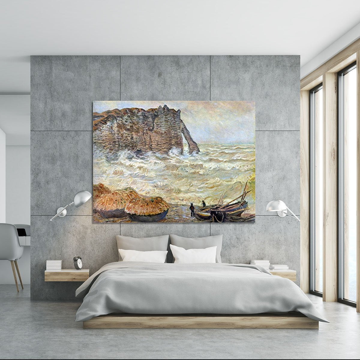 Stormy Sea La Porte d'Aval by Monet Canvas Print or Poster