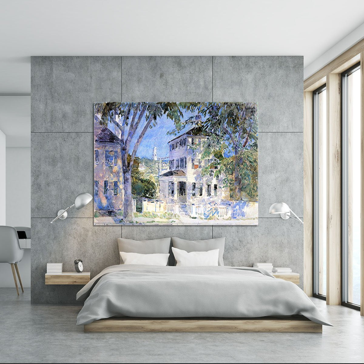 Street in Portsmouth by Hassam Canvas Print or Poster