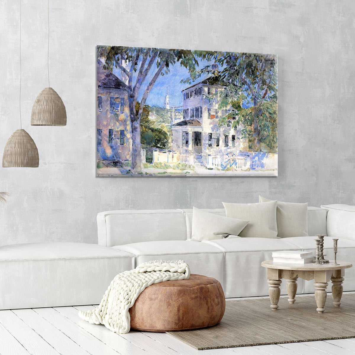 Street in Portsmouth by Hassam Canvas Print or Poster