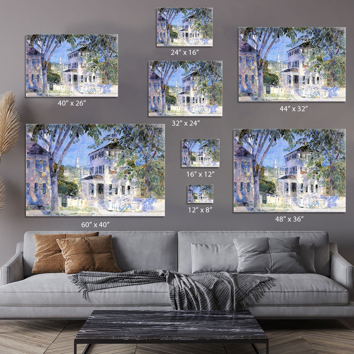 Street in Portsmouth by Hassam Canvas Print or Poster