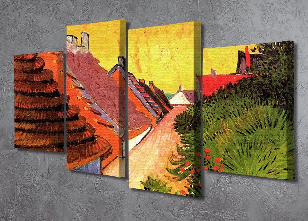 Street in Saintes-Maries by Van Gogh 4 Split Panel Canvas - Canvas Art Rocks - 2