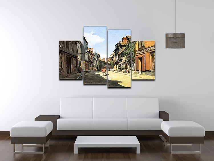 Street of Bavolle by Monet 4 Split Panel Canvas - Canvas Art Rocks - 3