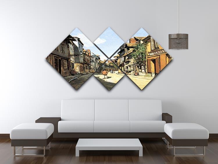Street of Bavolle by Monet 4 Square Multi Panel Canvas - Canvas Art Rocks - 3