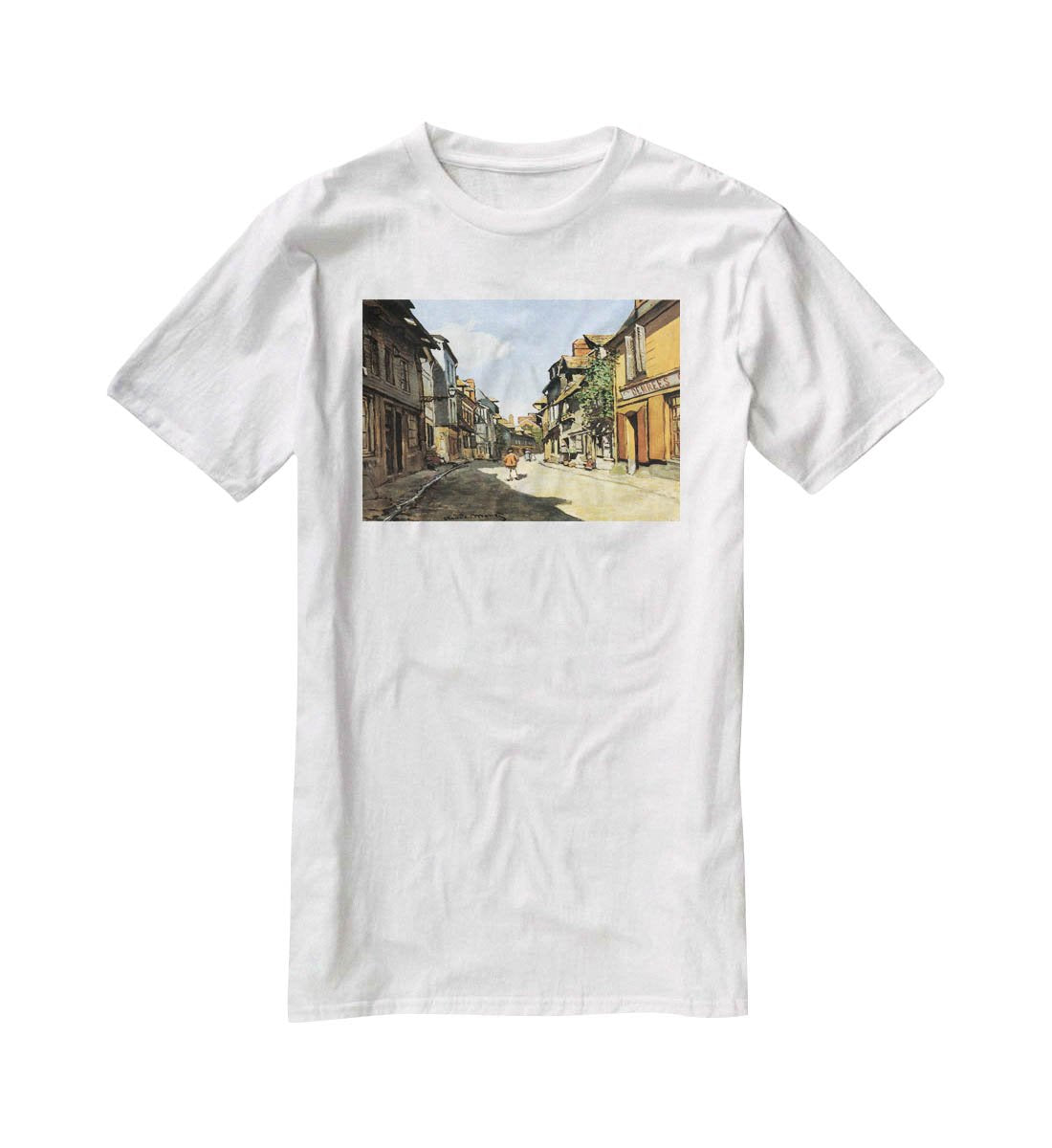 Street of Bavolle by Monet T-Shirt - Canvas Art Rocks - 5