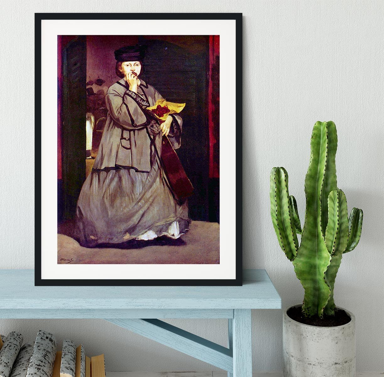 Street singer by Manet Framed Print - Canvas Art Rocks - 1