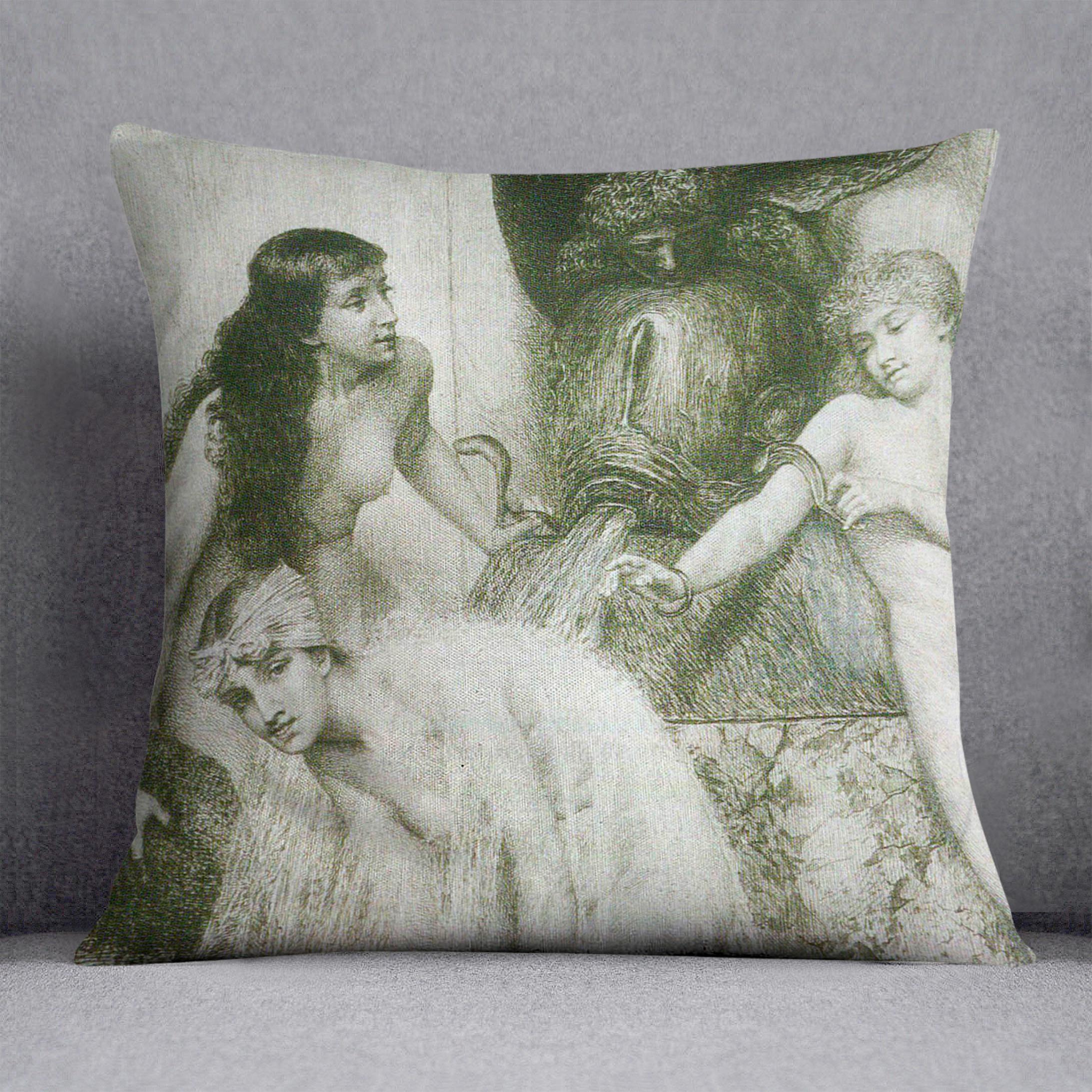 Strigilis and sponges 2 by Alma Tadema Cushion - Canvas Art Rocks - 1