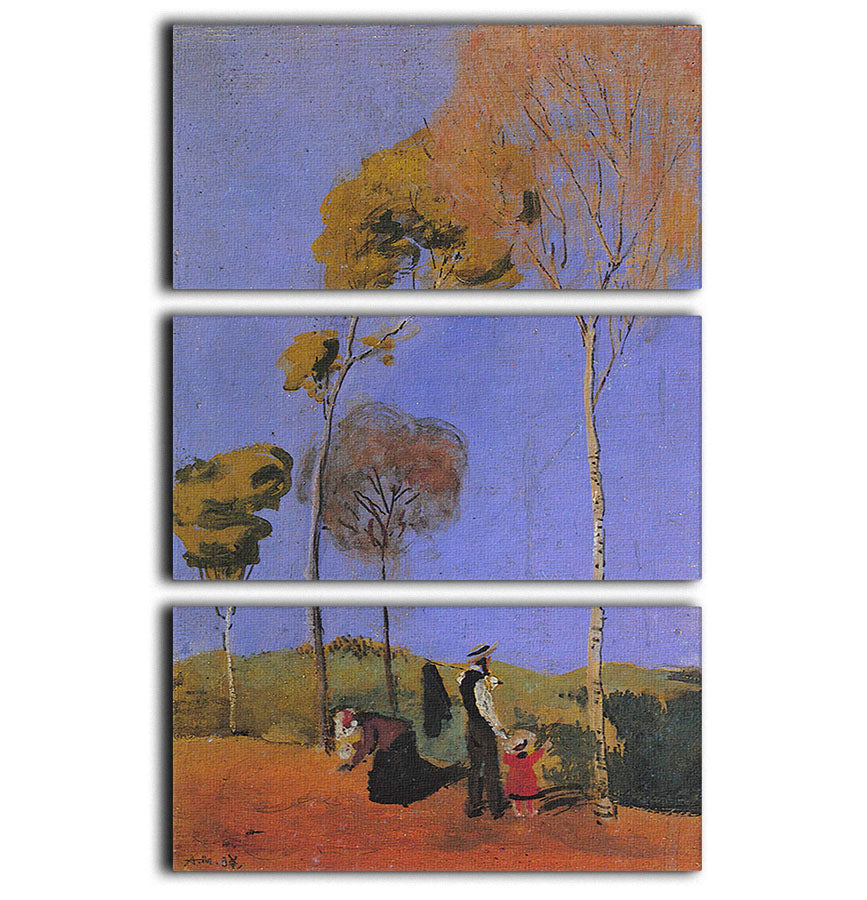 Stroller by Macke 3 Split Panel Canvas Print - Canvas Art Rocks - 1