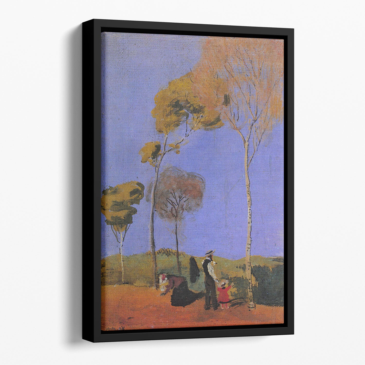 Stroller by Macke Floating Framed Canvas - Canvas Art Rocks - 1