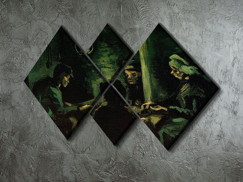 Study for The Potato Eaters by Van Gogh 4 Square Multi Panel Canvas - Canvas Art Rocks - 2