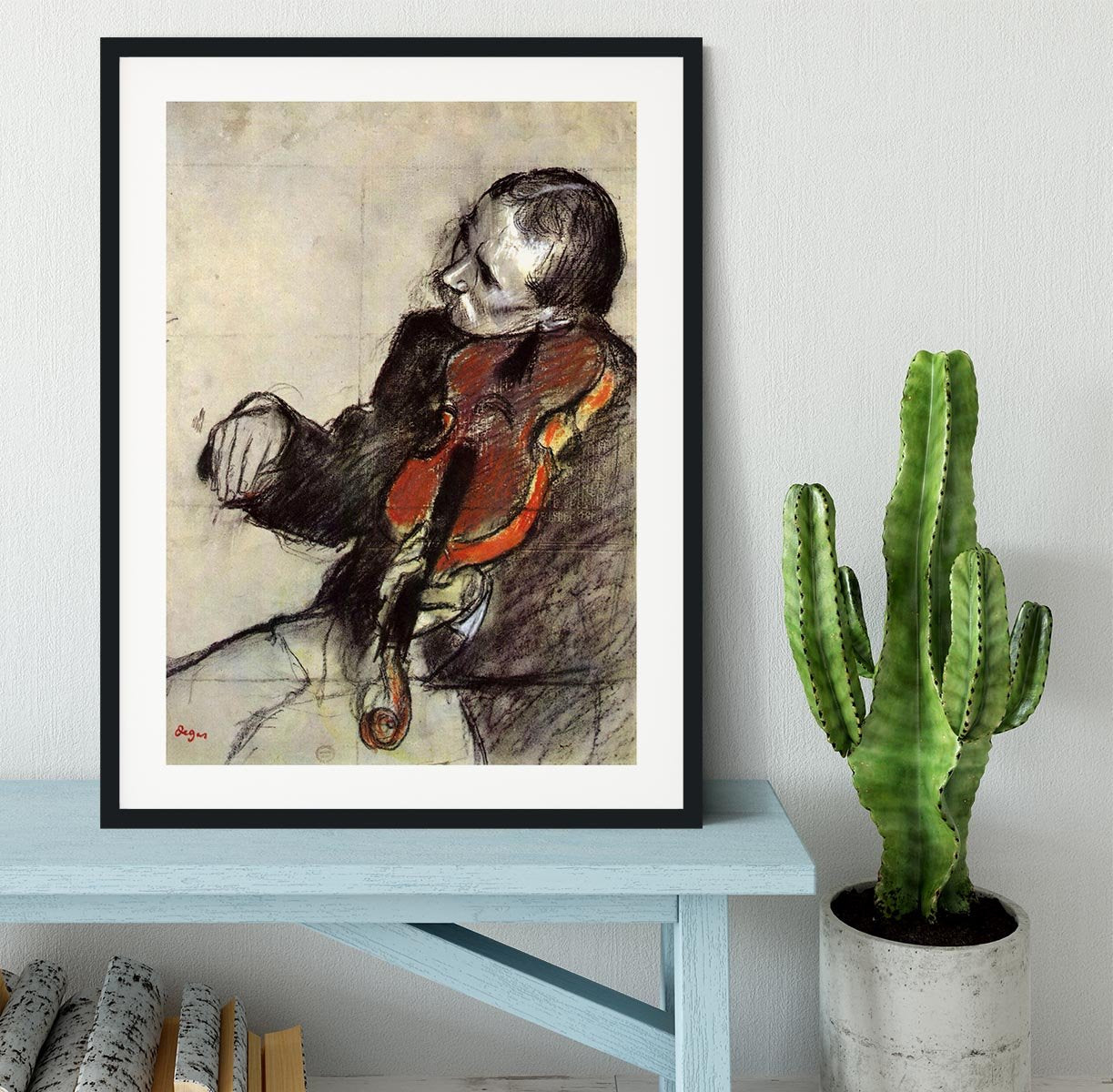 Study of violinist by Degas Framed Print - Canvas Art Rocks - 1