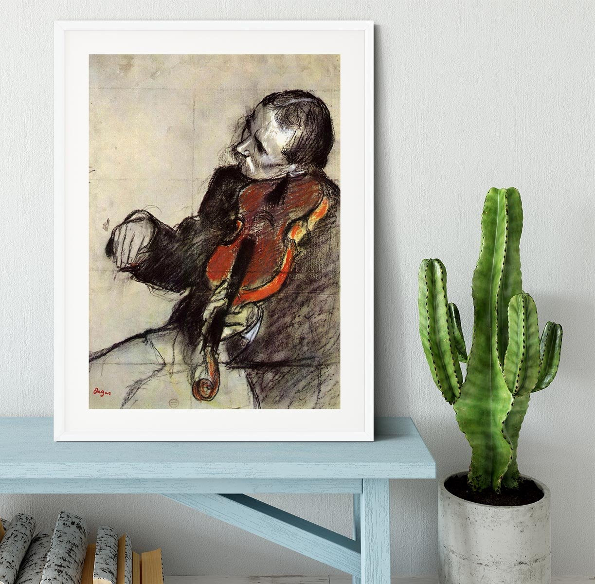 Study of violinist by Degas Framed Print - Canvas Art Rocks - 5