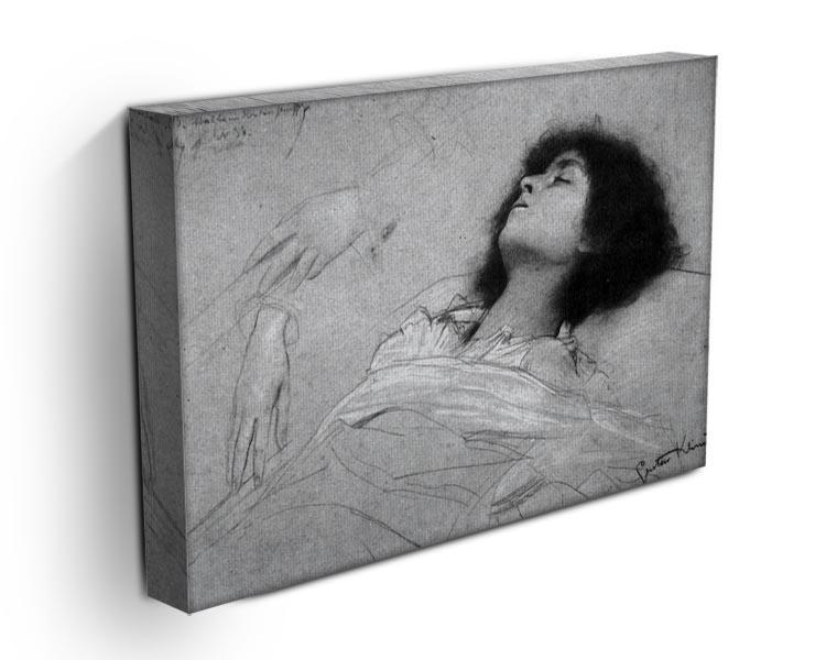 Study sheet with the upper body of a girl and sketches by Klimt Canvas Print or Poster - Canvas Art Rocks - 3