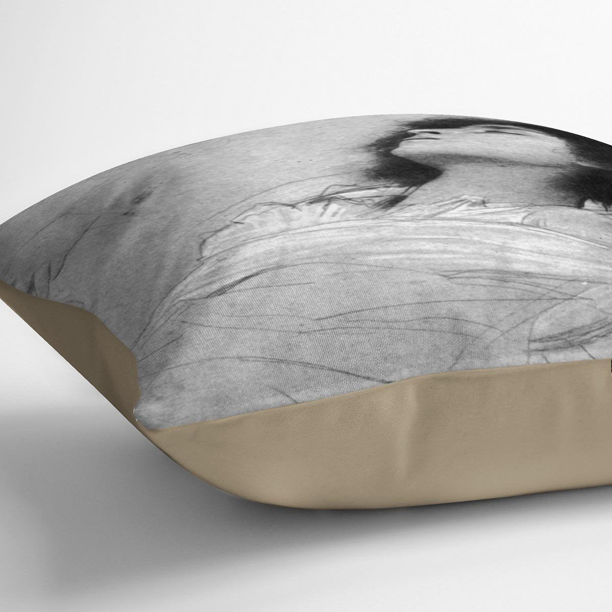 Study sheet with the upper body of a girl and sketches by Klimt Throw Pillow