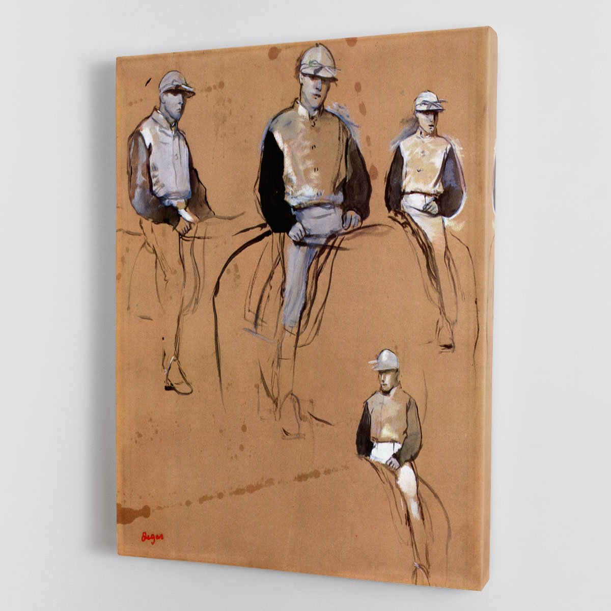 Study with four jockeys by Degas Canvas Print or Poster