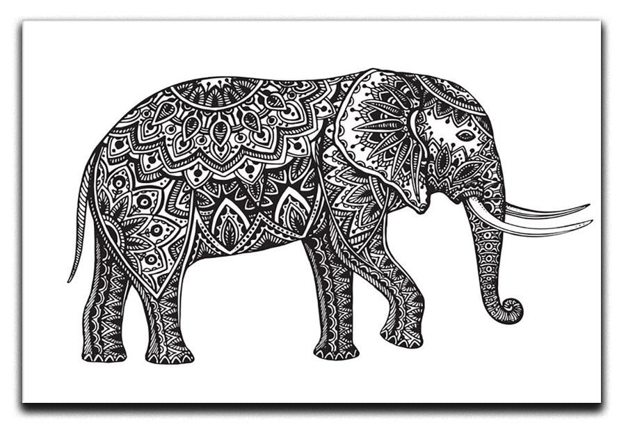 Stylized fantasy patterned elephant Canvas Print or Poster - Canvas Art Rocks - 1
