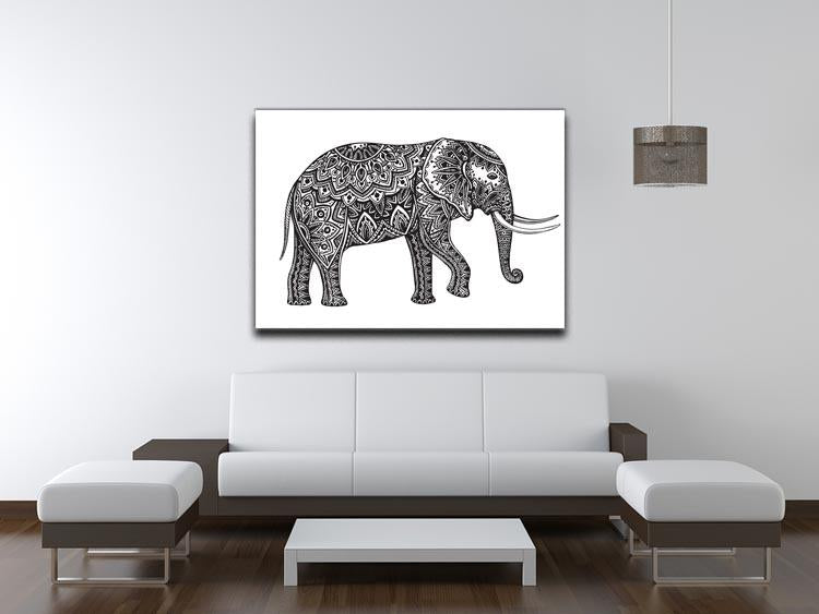Stylized fantasy patterned elephant Canvas Print or Poster - Canvas Art Rocks - 4