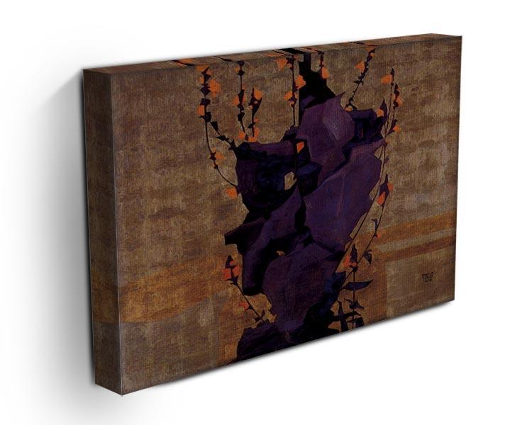 Stylized floral before decorative background style of life by Egon Schiele Canvas Print or Poster - Canvas Art Rocks - 3