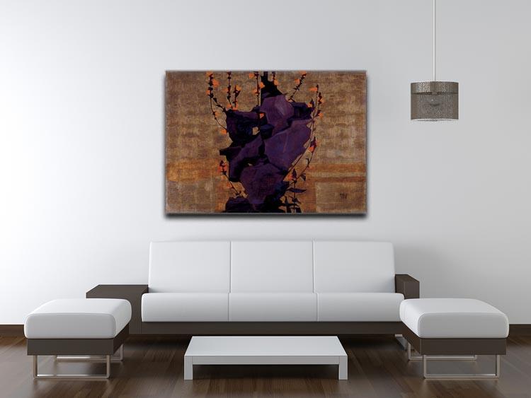 Stylized floral before decorative background style of life by Egon Schiele Canvas Print or Poster - Canvas Art Rocks - 4