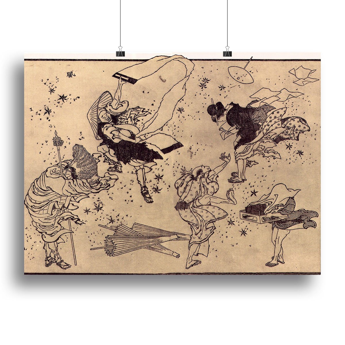 Sudden Wind by Hokusai Canvas Print or Poster