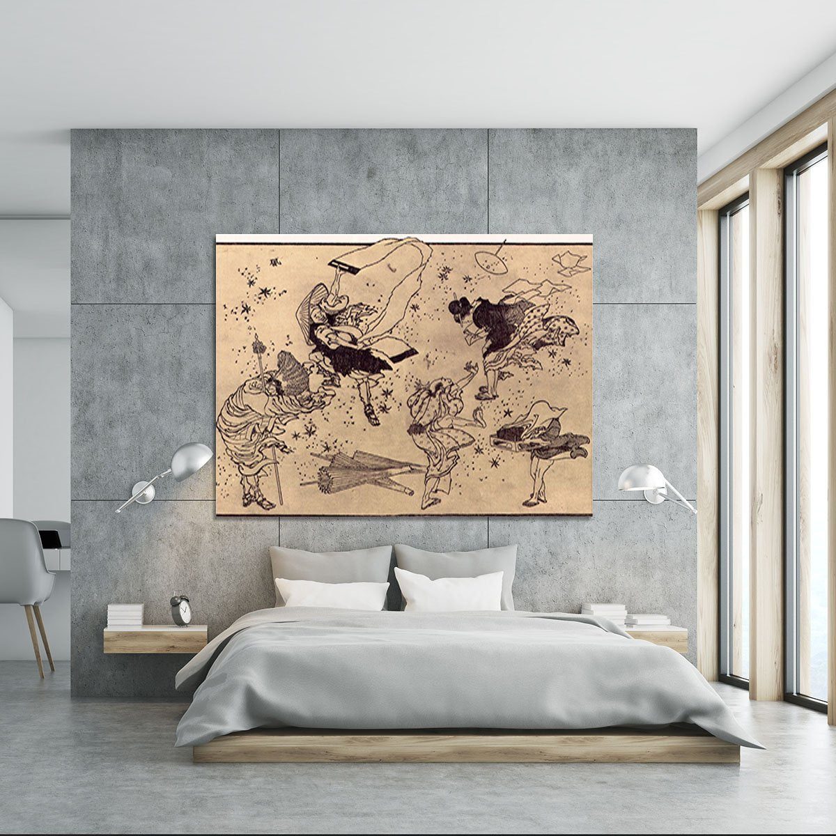 Sudden Wind by Hokusai Canvas Print or Poster