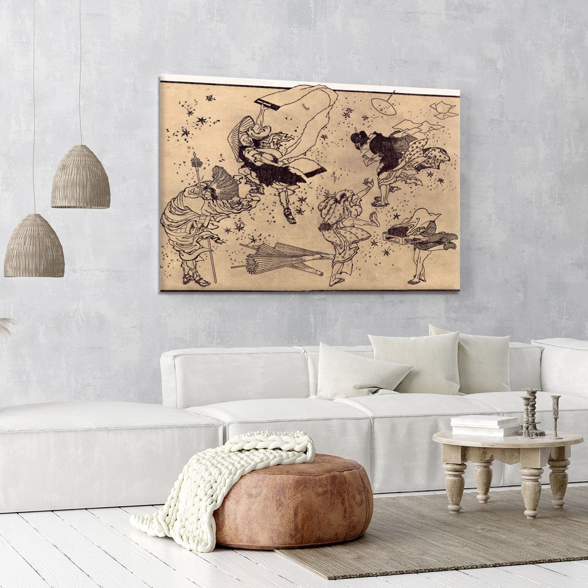 Sudden Wind by Hokusai Canvas Print or Poster