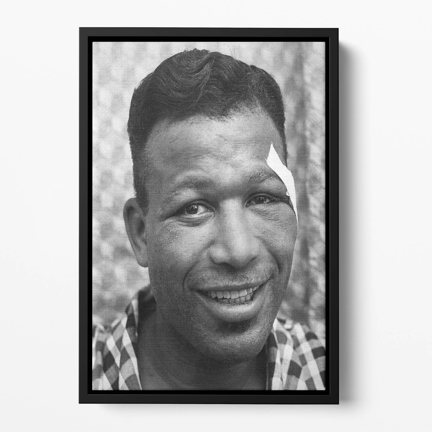 Sugar Ray Robinson Boxer Floating Framed Canvas