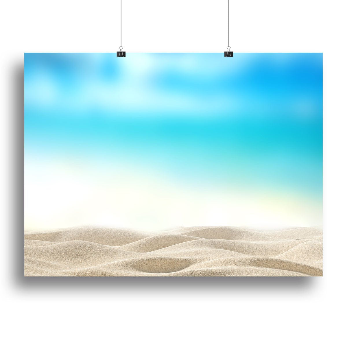Summer exotic sandy beach with blur sea Canvas Print or Poster