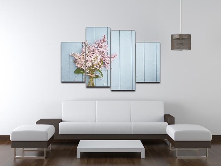 Summer gentle bouquet of lilac flowers 4 Split Panel Canvas  - Canvas Art Rocks - 3