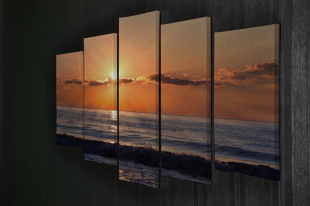 Sun rays over the bulgarian Black sea 5 Split Panel Canvas  - Canvas Art Rocks - 2