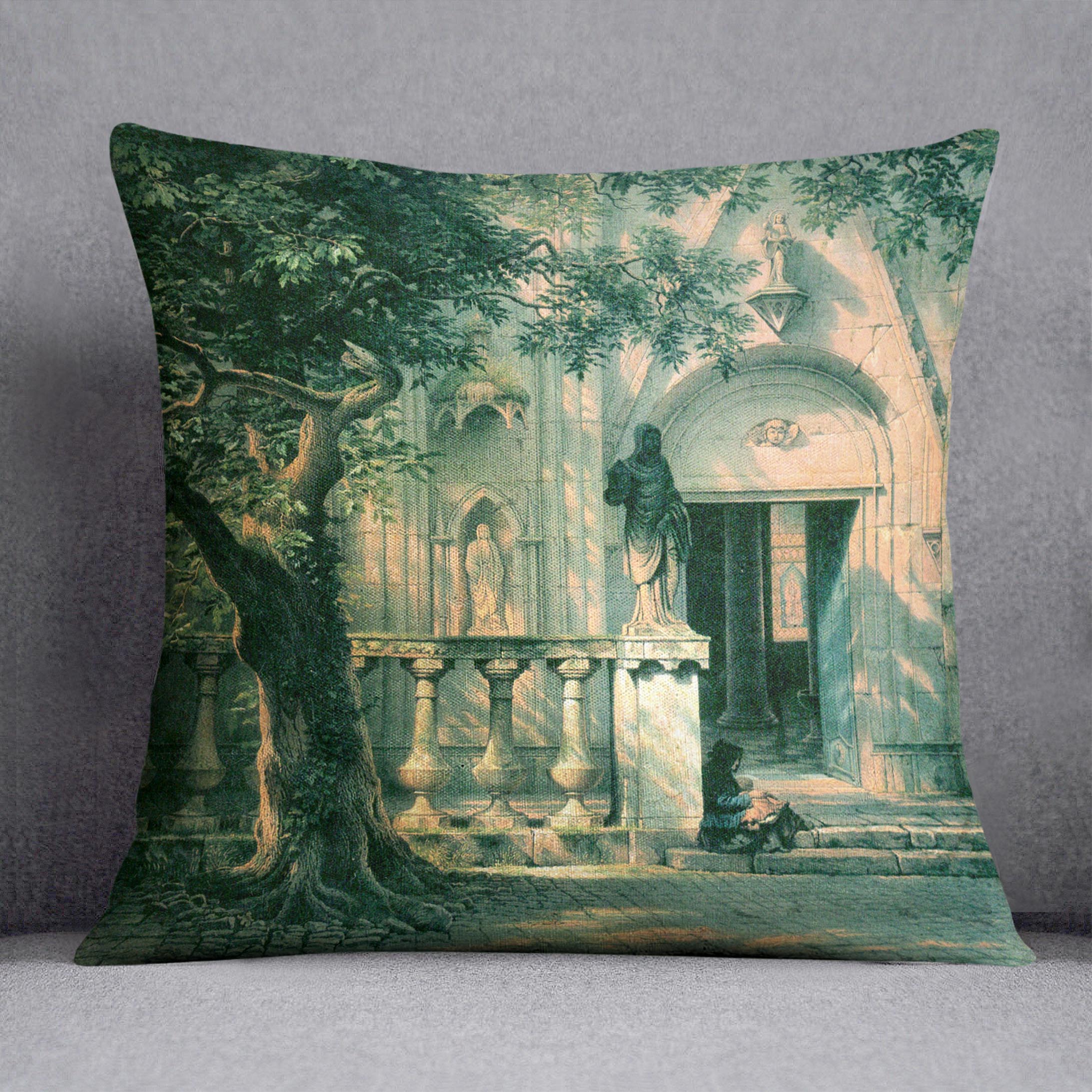 Sunlight and Shadow by Bierstadt Cushion - Canvas Art Rocks - 1