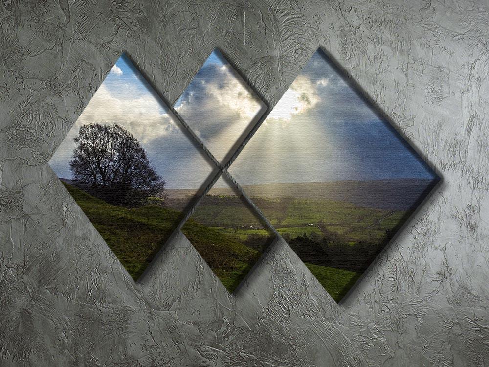 Sunlight on the Lake District 4 Square Multi Panel Canvas - Canvas Art Rocks - 2