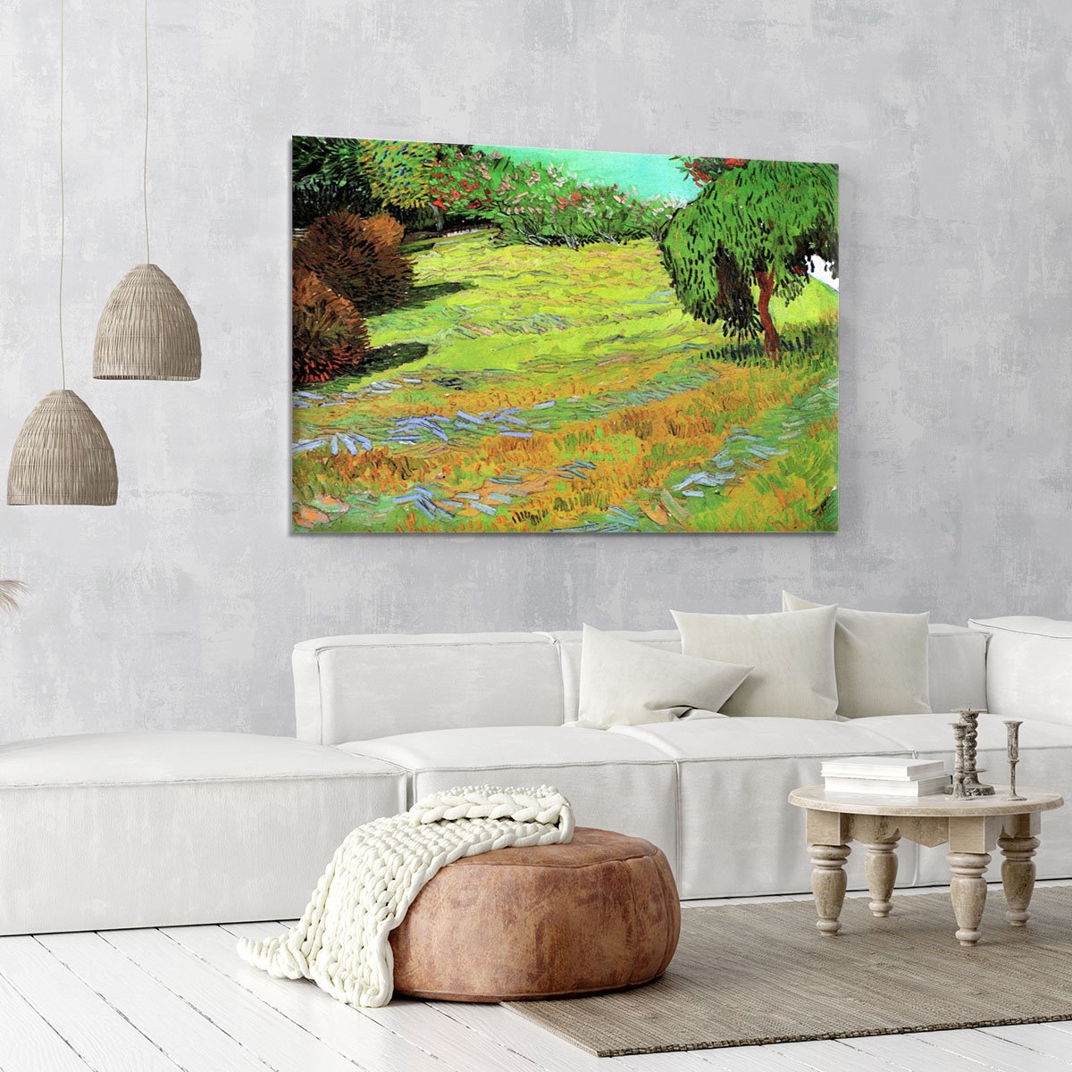 Sunny Lawn in a Public Park by Van Gogh Canvas Print or Poster