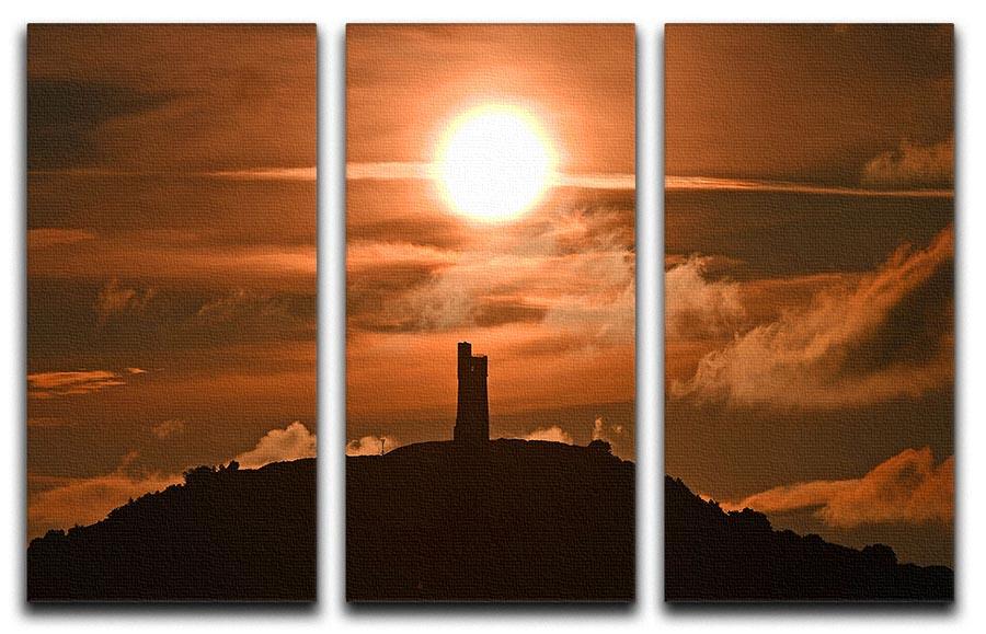 Sunrise behind Castle Hill 3 Split Panel Canvas Print - Canvas Art Rocks - 1