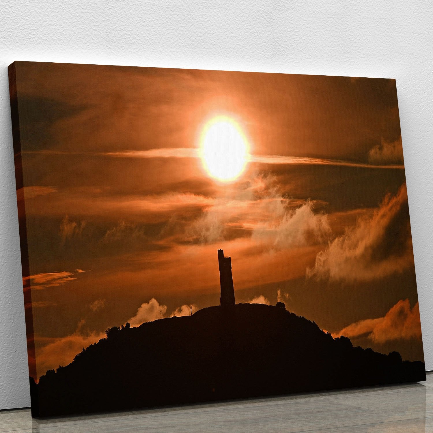 Sunrise behind Castle Hill Canvas Print or Poster