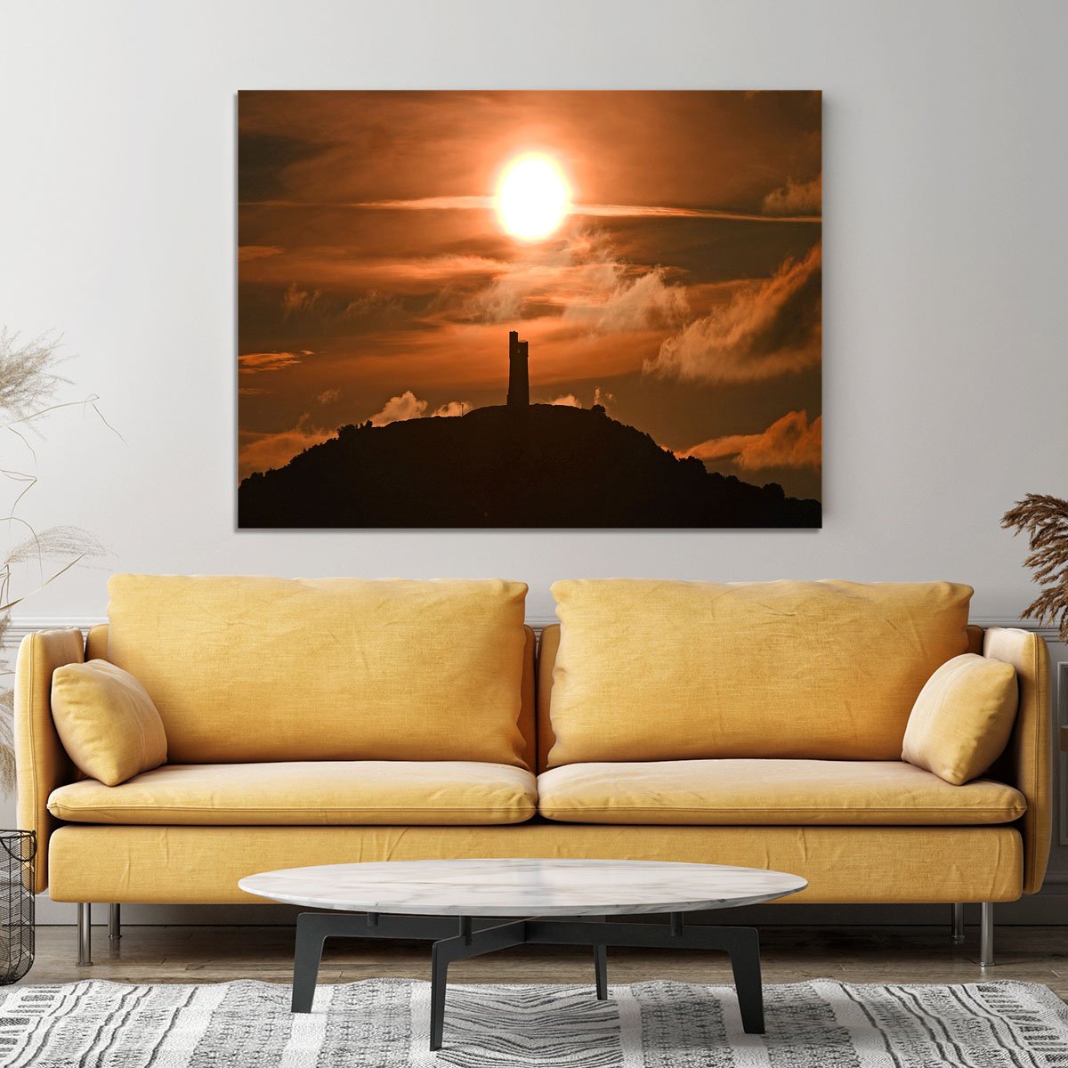 Sunrise behind Castle Hill Canvas Print or Poster
