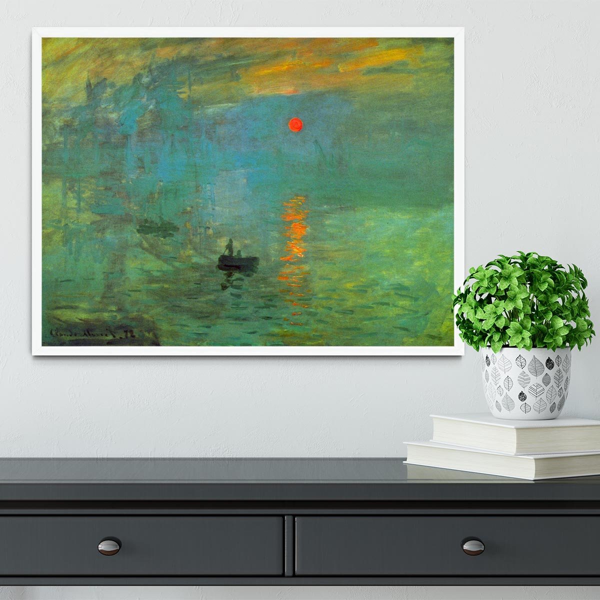 Sunrise by Monet Framed Print - Canvas Art Rocks -6