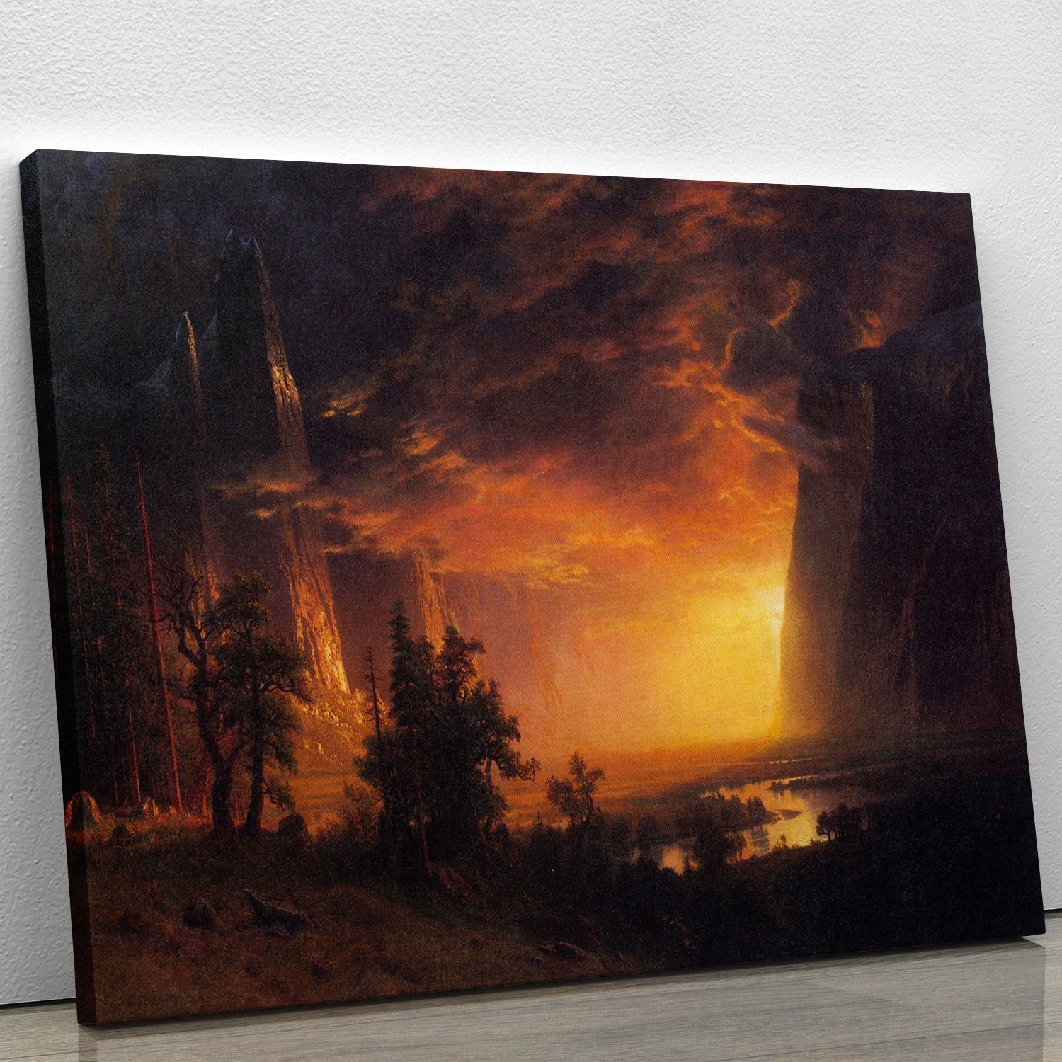 Sunrise in Yosemite Valley by Bierstadt Canvas Print or Poster