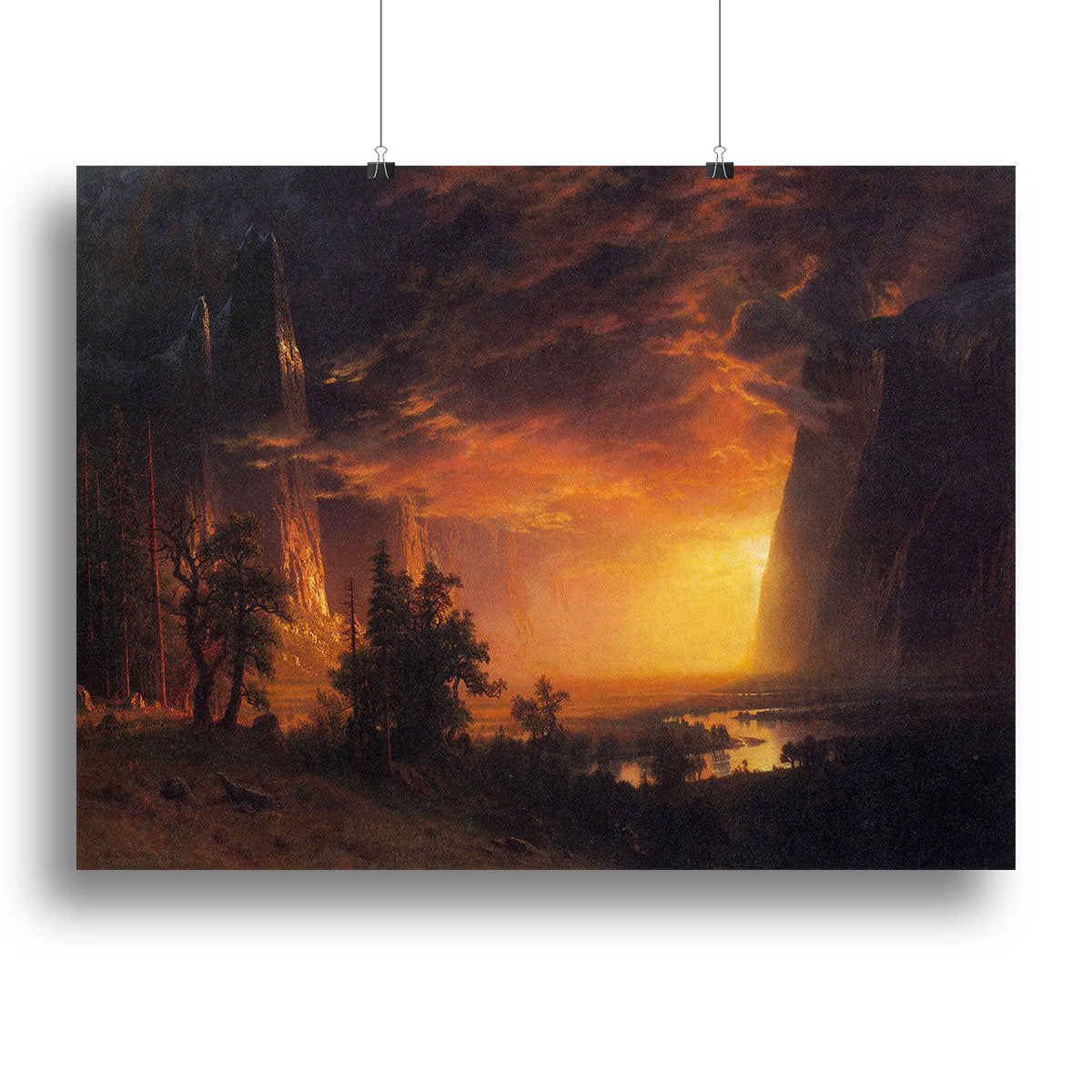Sunrise in Yosemite Valley by Bierstadt Canvas Print or Poster