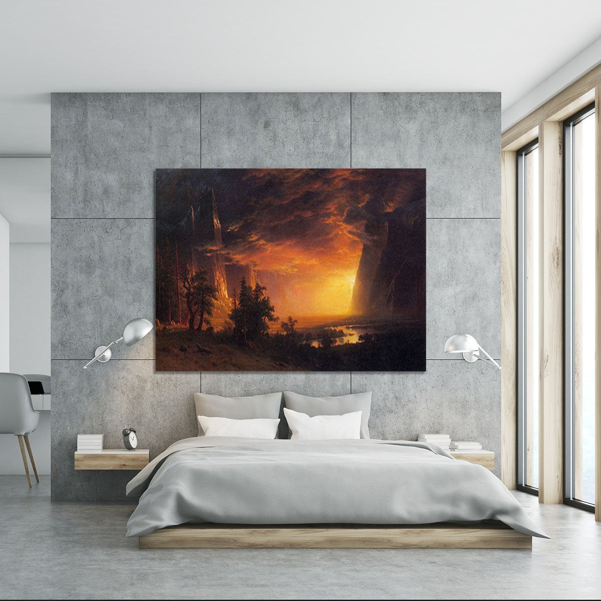 Sunrise in Yosemite Valley by Bierstadt Canvas Print or Poster