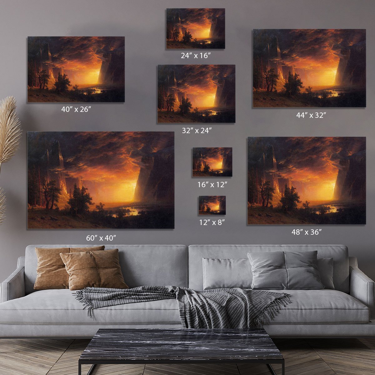 Sunrise in Yosemite Valley by Bierstadt Canvas Print or Poster