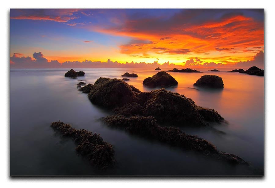 Misty Sunset Print - Canvas Art Rocks - 1
