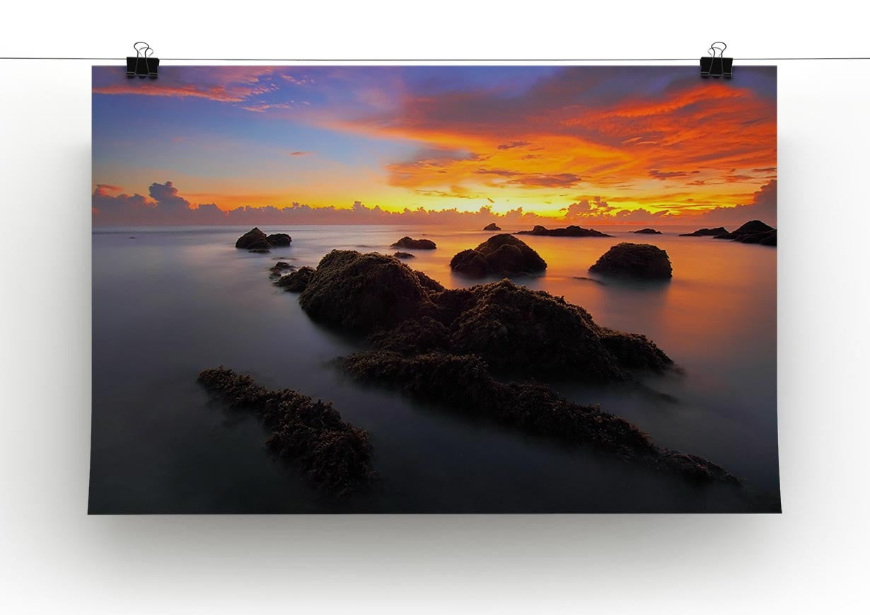 Misty Sunset Print - Canvas Art Rocks - 2