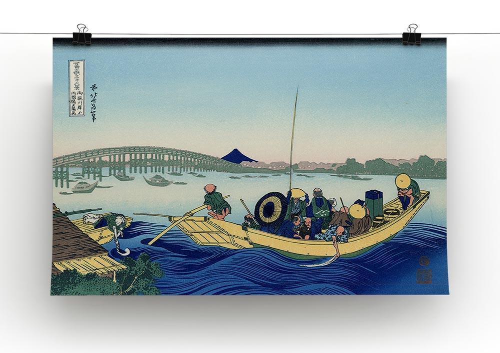 Sunset across the Ryogoku bridge by Hokusai Canvas Print or Poster - Canvas Art Rocks - 2