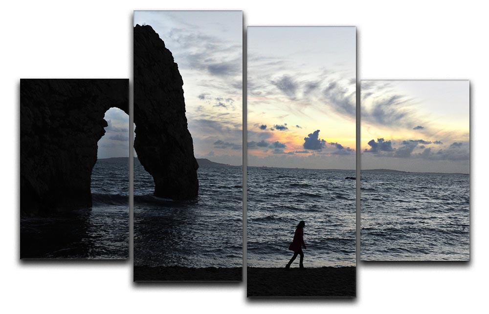 Sunset at Durdle Door 4 Split Panel Canvas - Canvas Art Rocks - 1