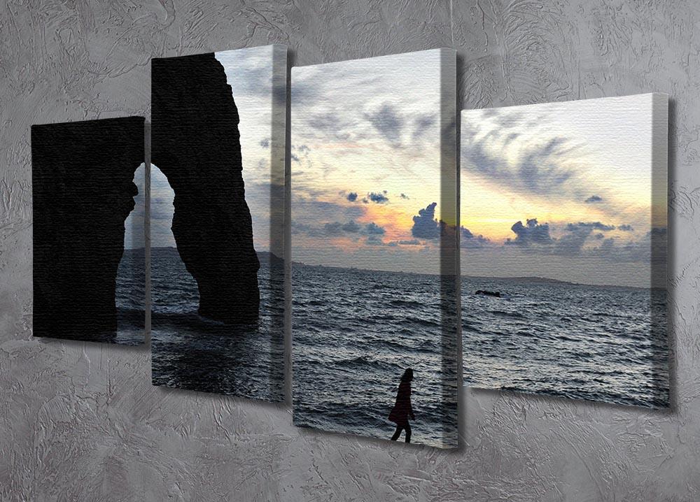 Sunset at Durdle Door 4 Split Panel Canvas - Canvas Art Rocks - 2
