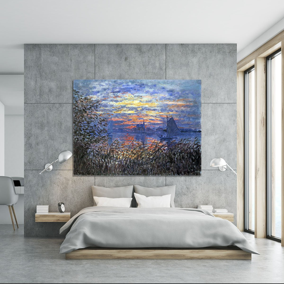 Sunset on the Seine by Monet Canvas Print or Poster