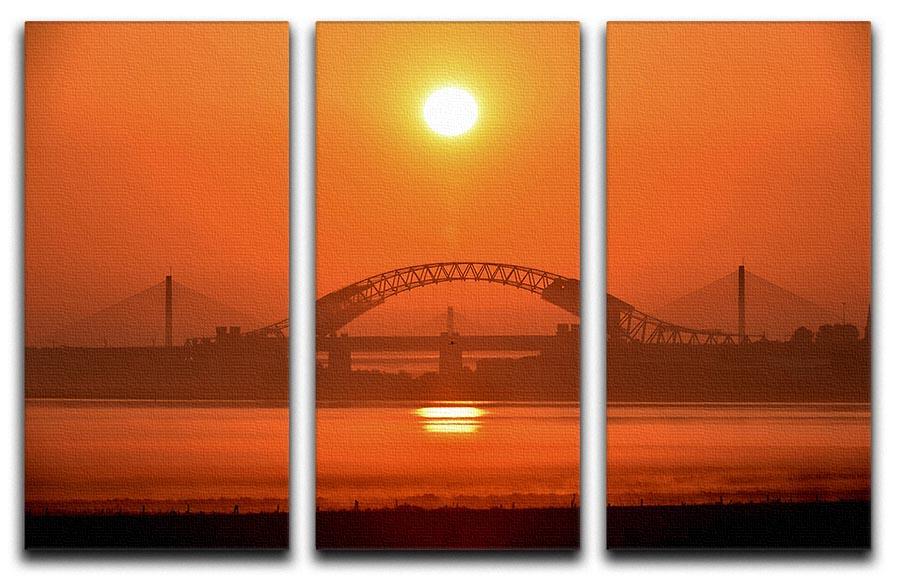 Sunset over the Mersey 3 Split Panel Canvas Print - Canvas Art Rocks - 1