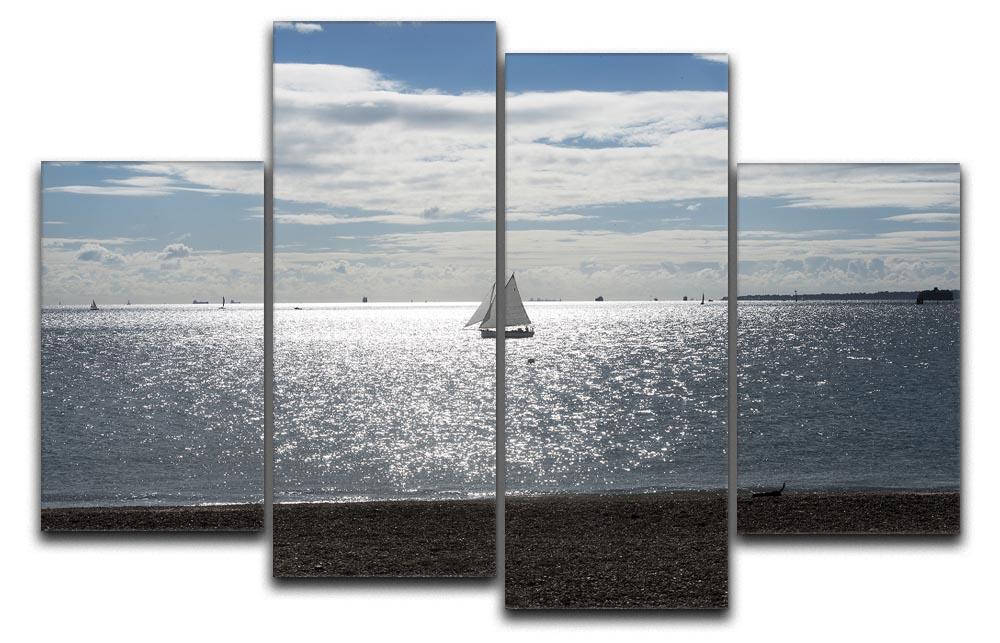 Sunshine on the sea 4 Split Panel Canvas - Canvas Art Rocks - 1